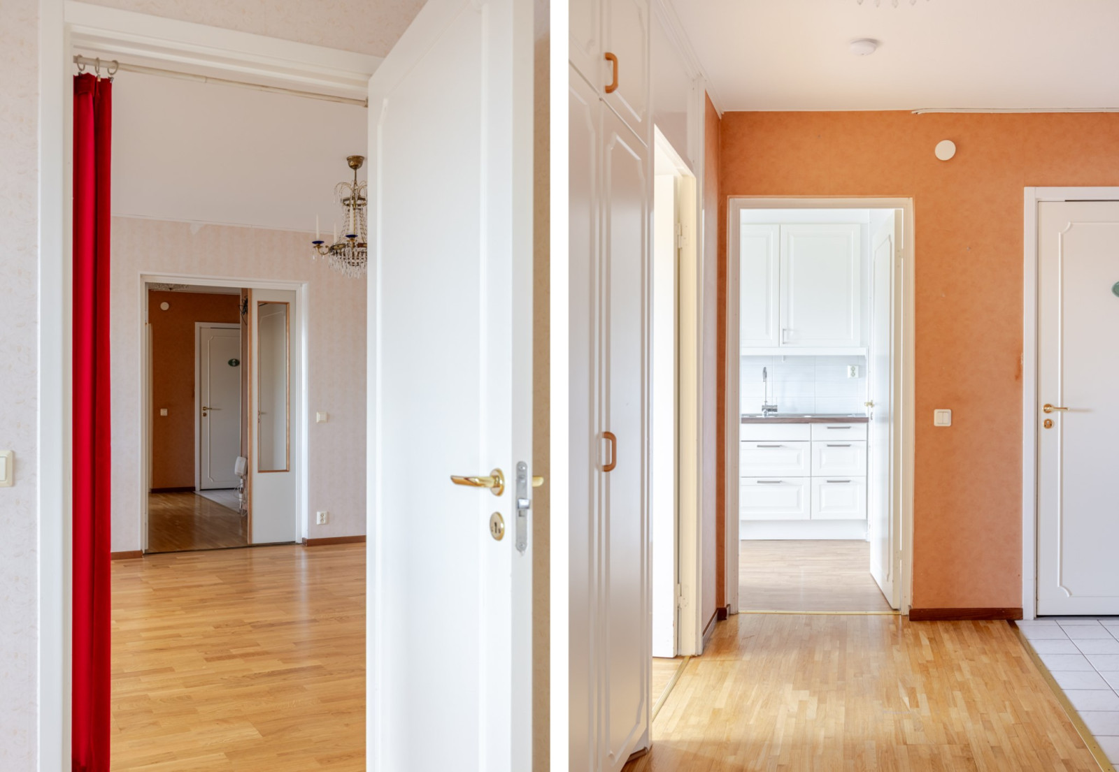 Vardagsrum från sovrum samt hall Emanuel Birkes väg 2