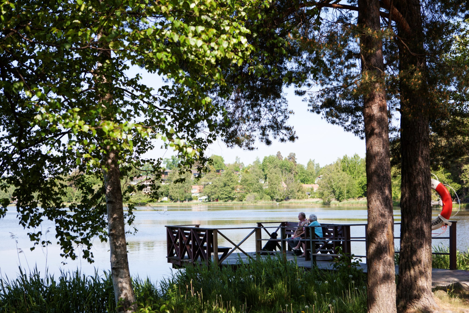 Sjön Flaten med brygga Dammtorpsbacken 1