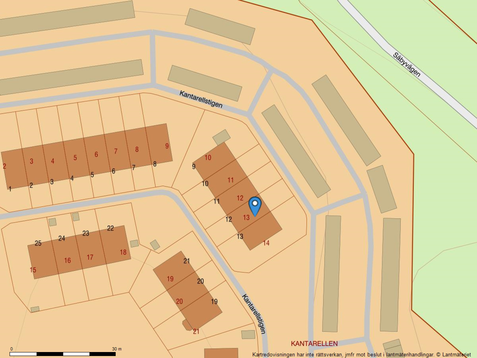 Fastighetskarta Kantarellstigen 12