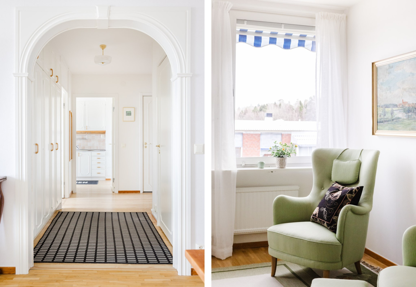 Hall mot kök och del i vardagsrum Emanuel Birkes väg 5