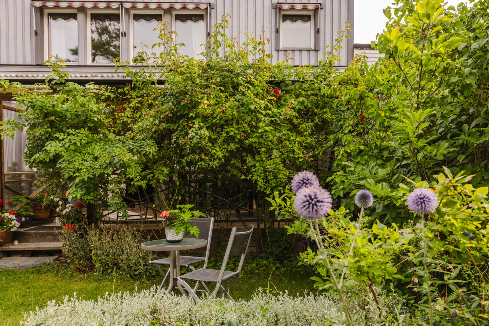 Trädgårdsvy på baksidan Fasanstigen 46