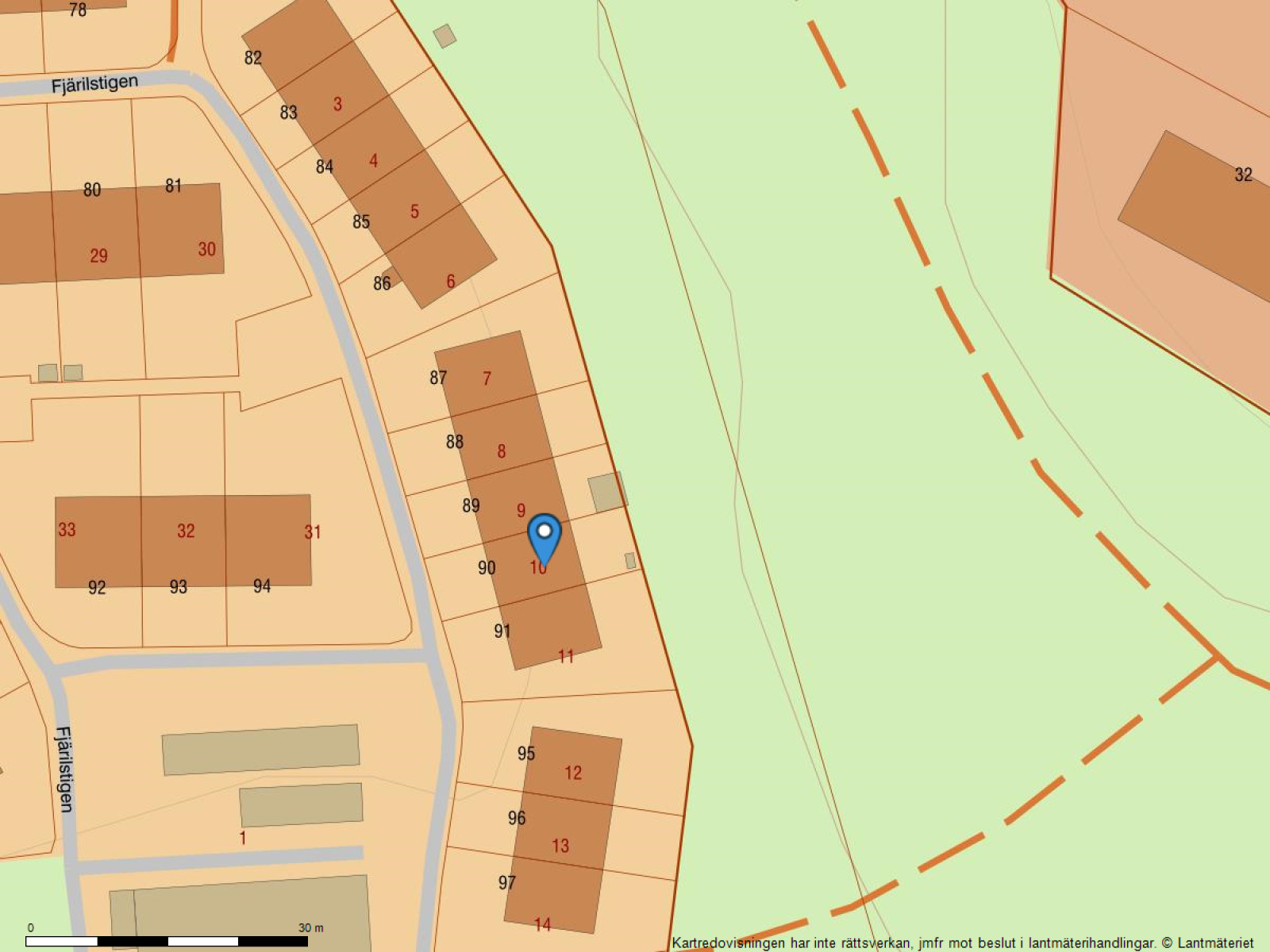 Fastighetskarta Fjärilstigen 90