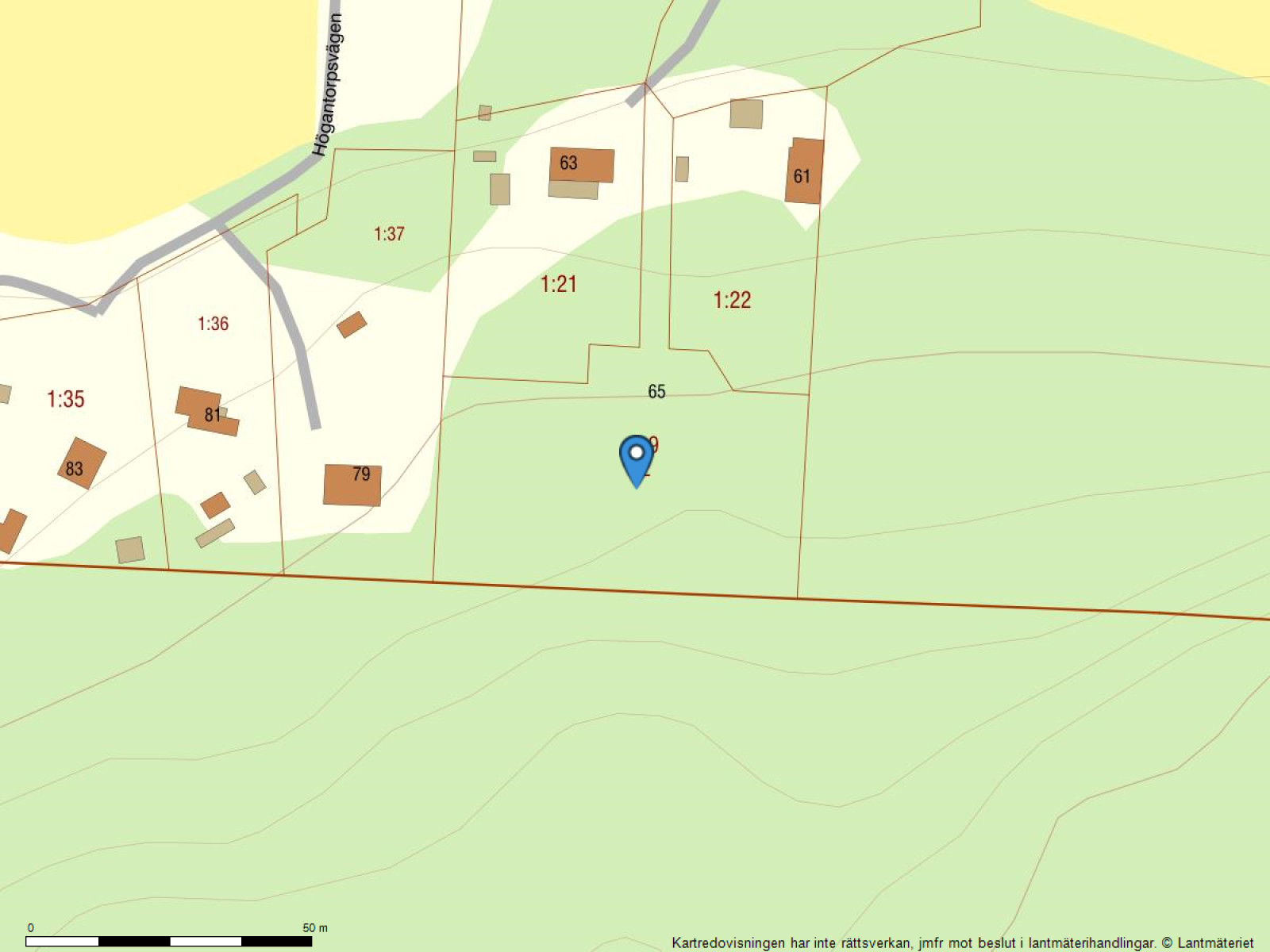 Fastighetskarta Högantorpsvägen 65