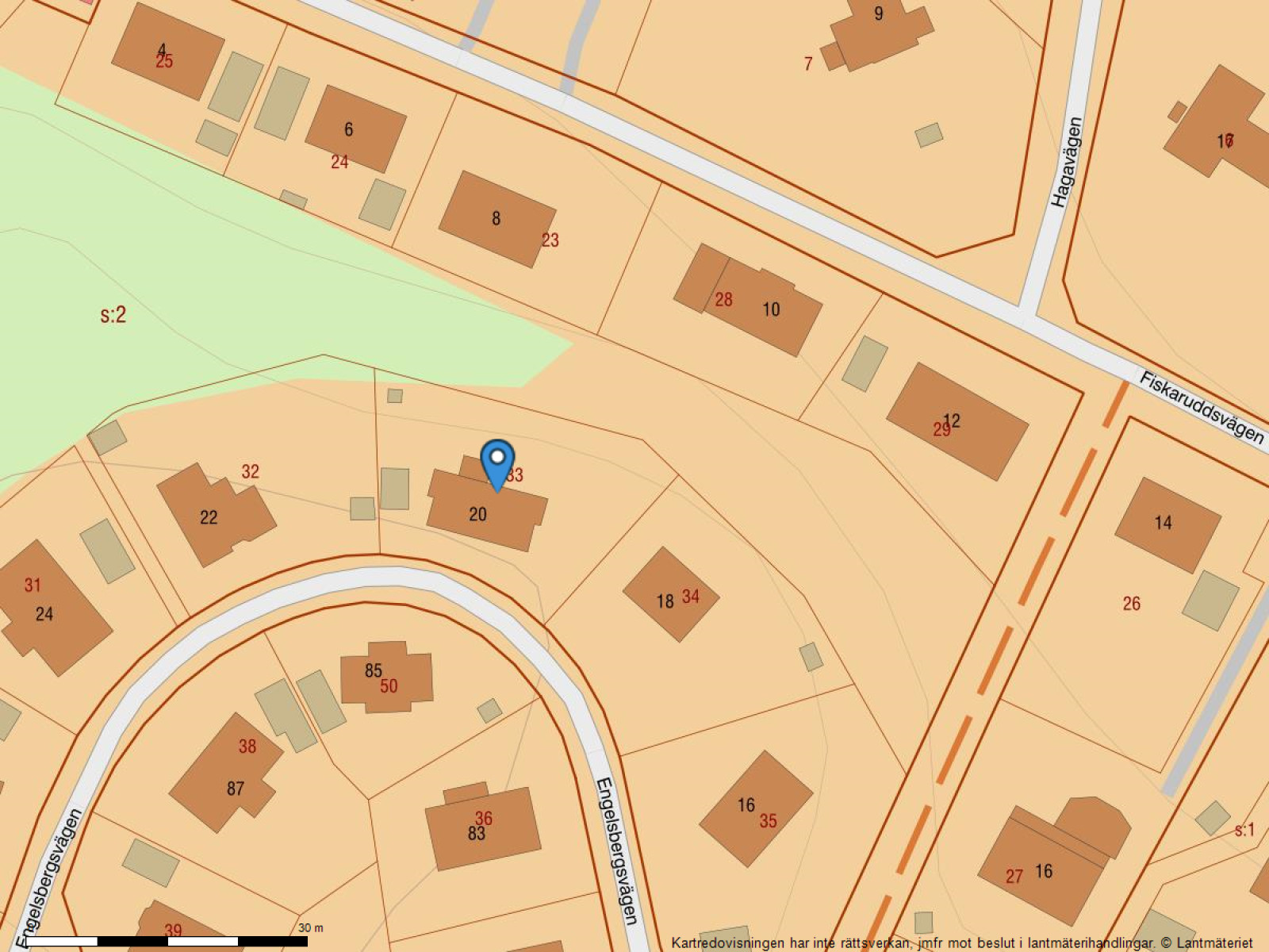 Fastighetskarta Engelsbergsvägen 20