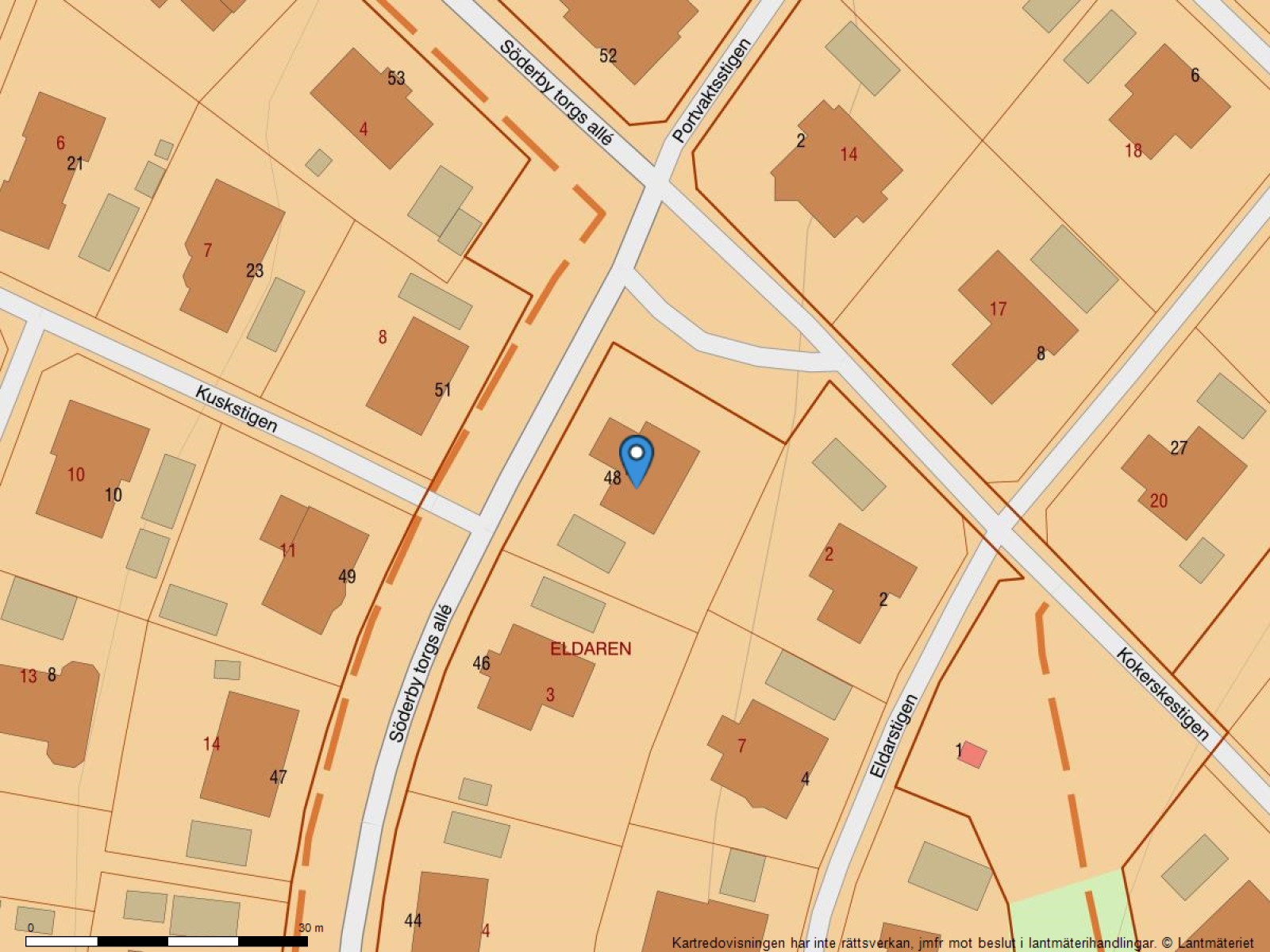 Fastighetskarta Söderby torgs allé 48