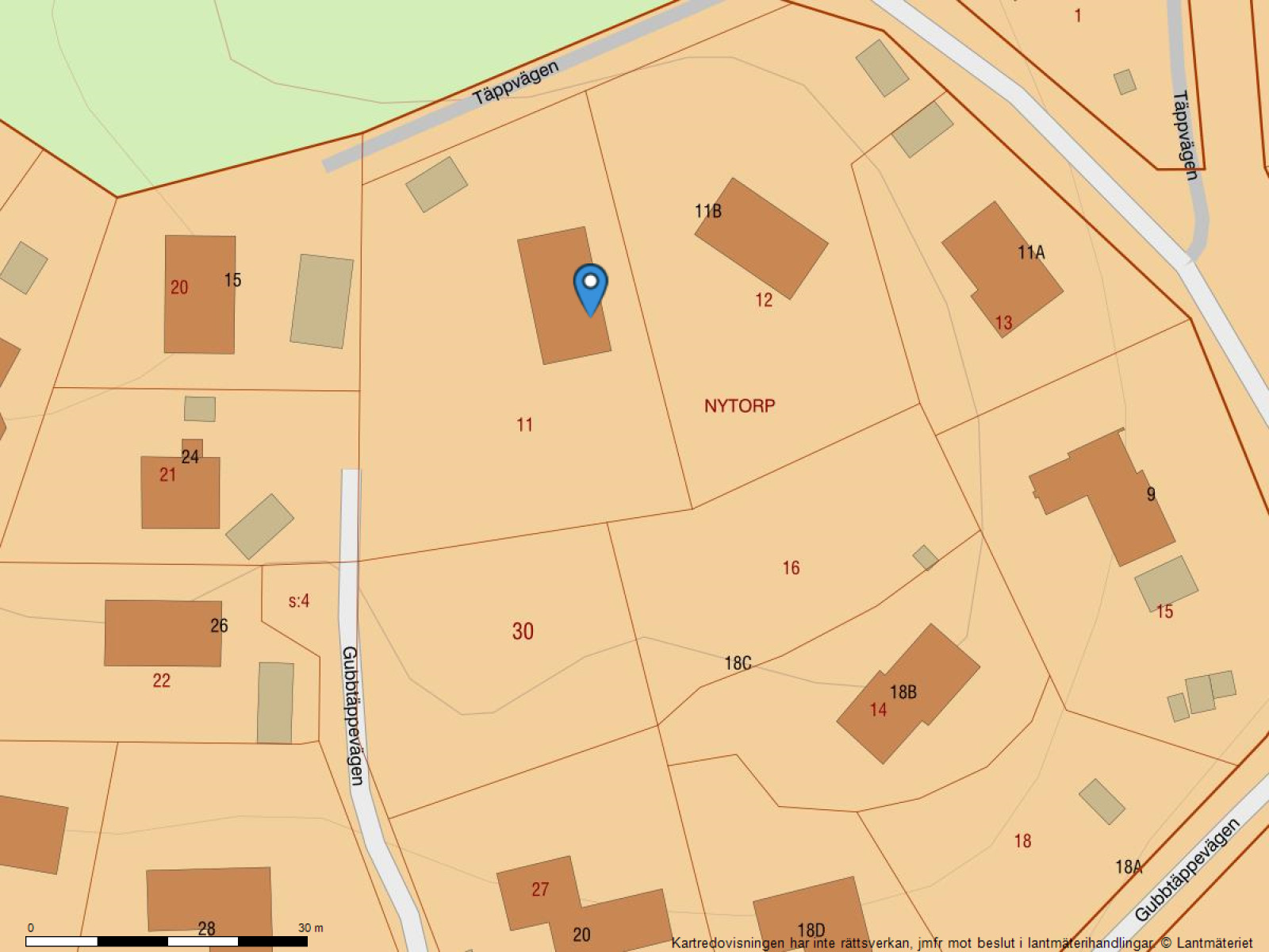 Fastighetskarta Täppvägen 13