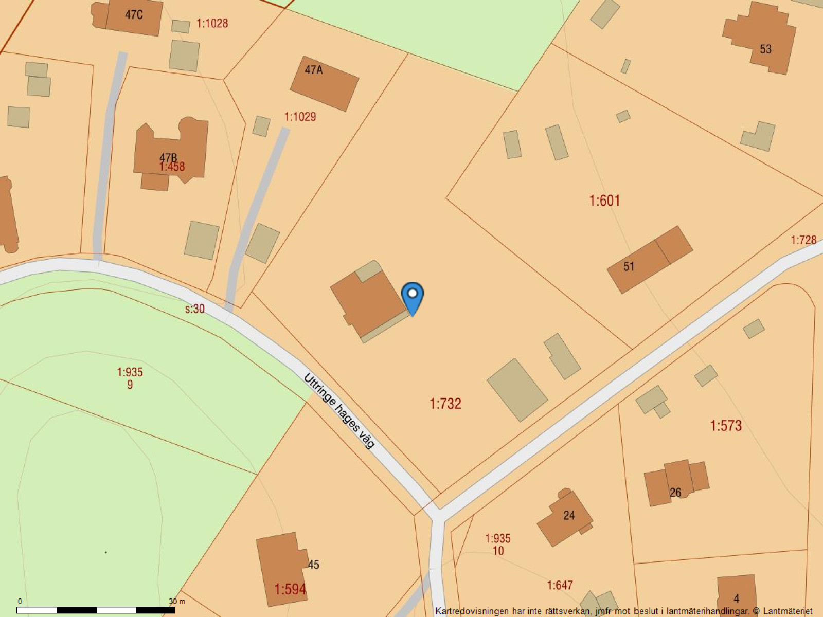Fastighetskarta Uttringe hages väg 49