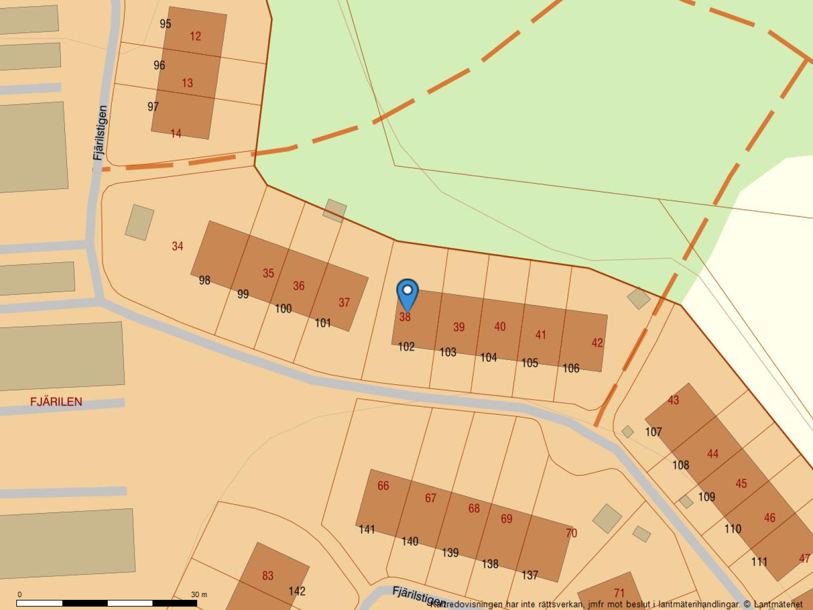 Fastighetskarta Fjärilstigen 102