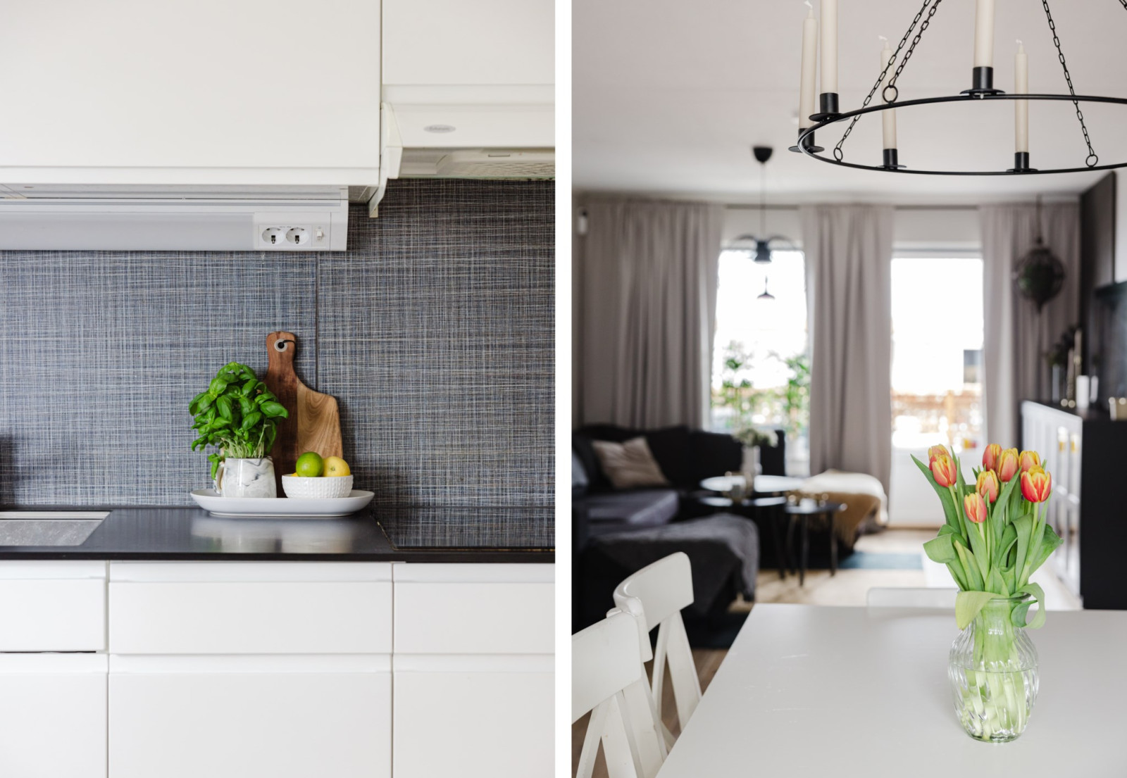 Kök och del av vardagsrum Mosshagestigen 44