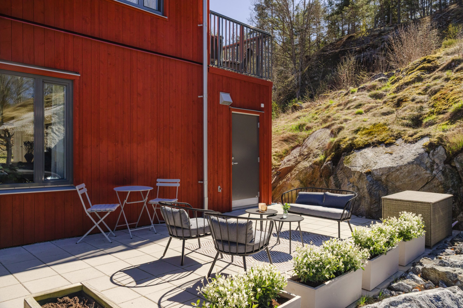 Uteplats framsida Tallsätravägen 21C