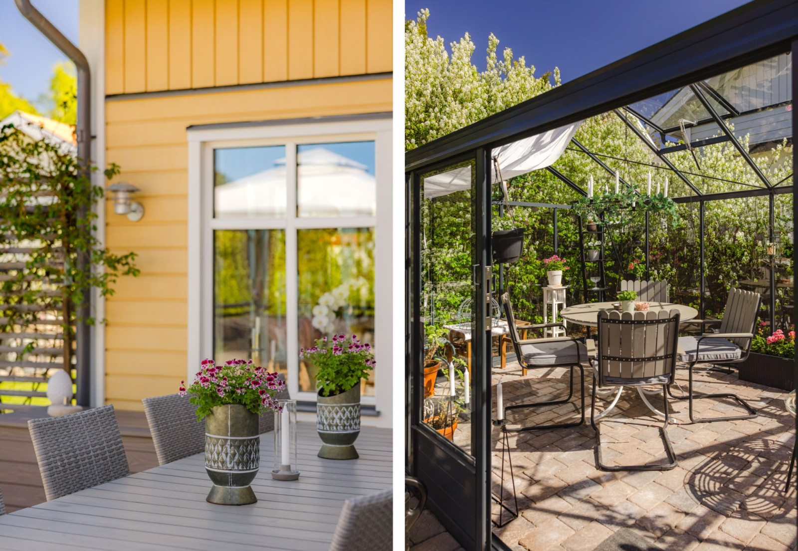 Del av uteplats och orangeri Högvretsvägen 31