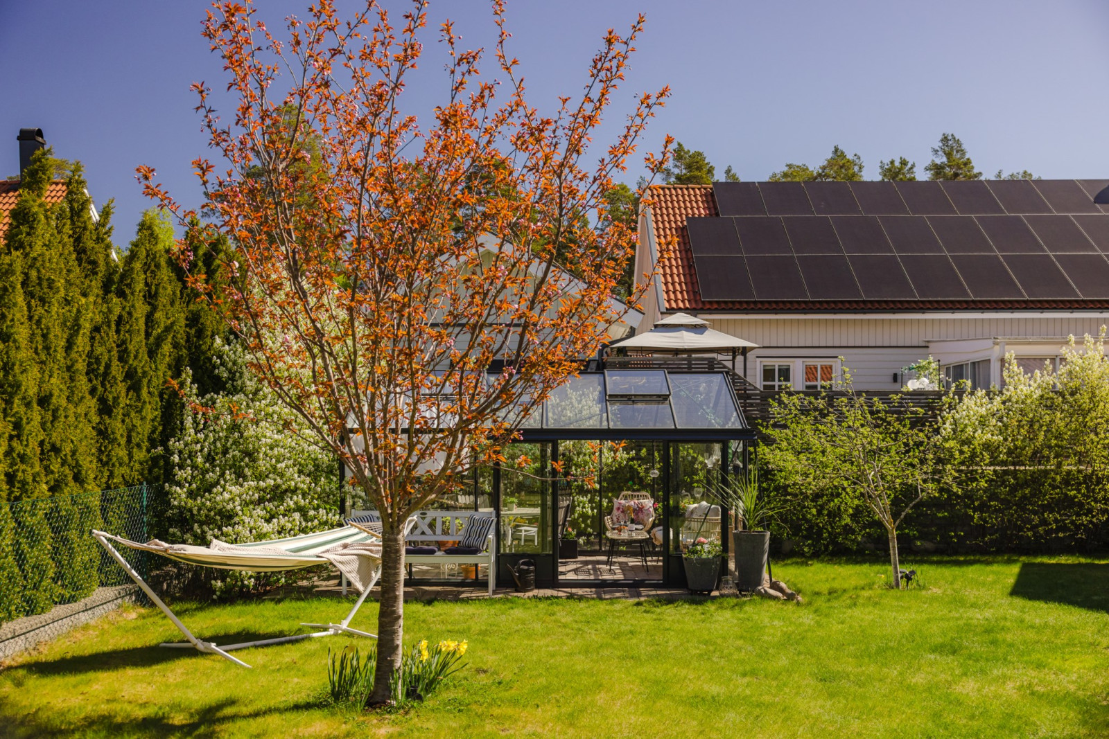 Trädgårdsvy Högvretsvägen 31