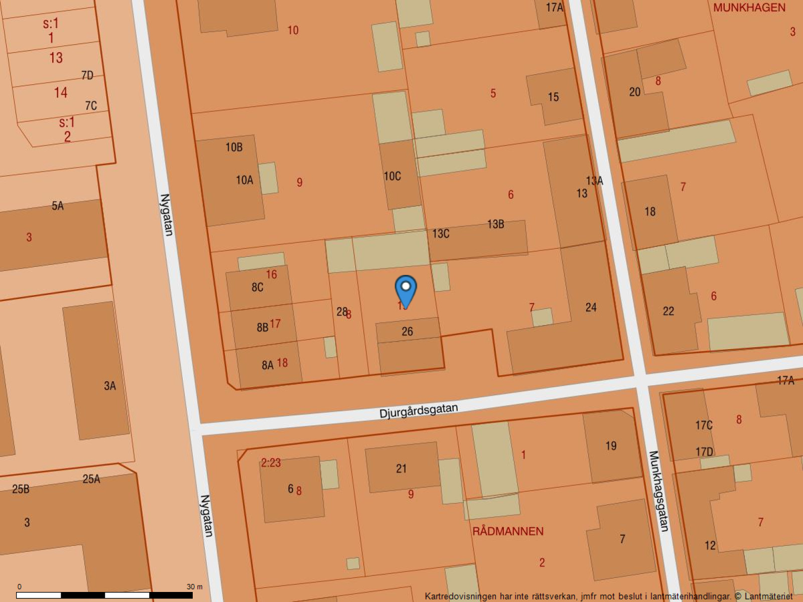 Fastighetskarta Djurgårdsgatan 26