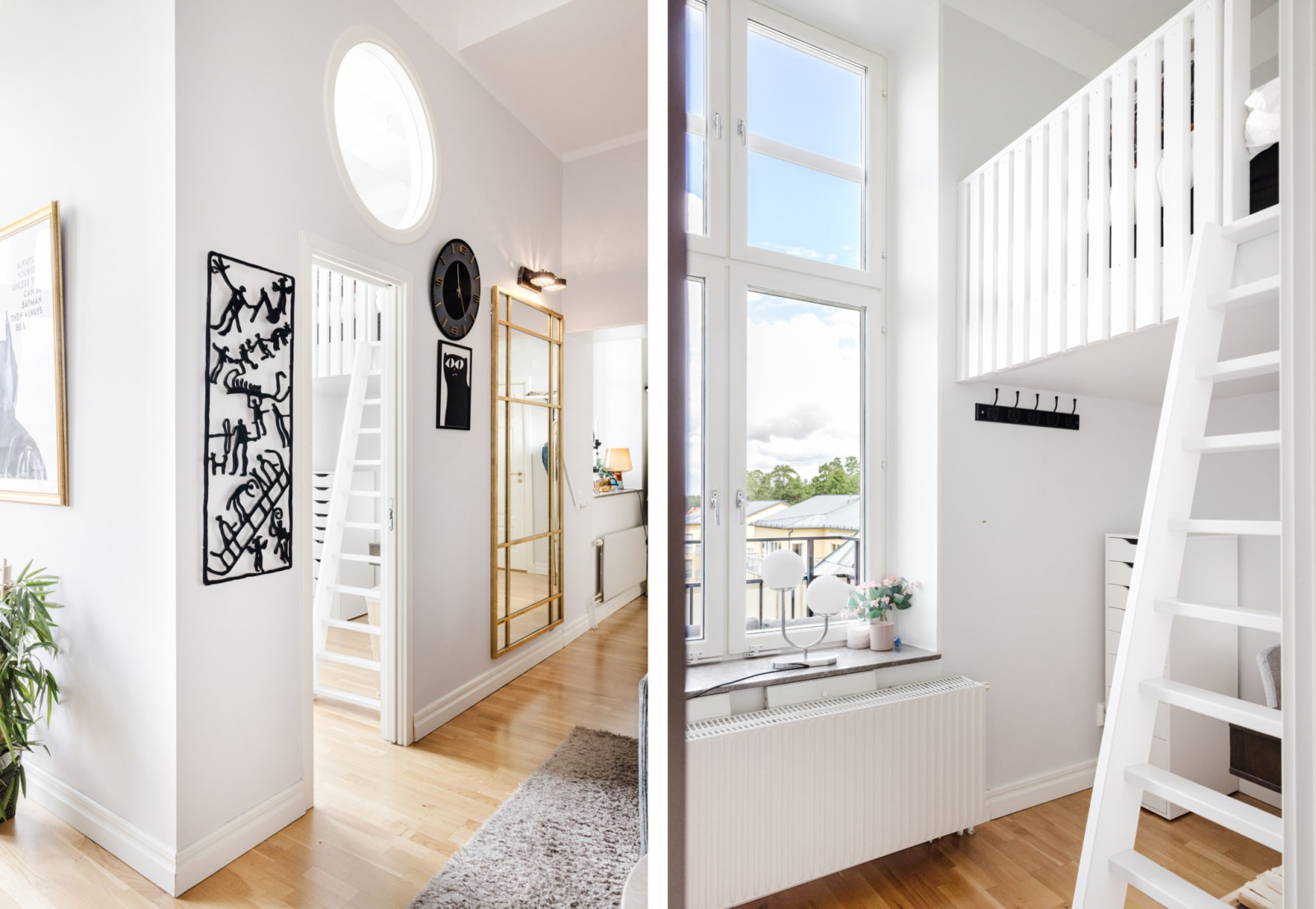 Innehall och sovrum 1 med loft Verandastigen 1