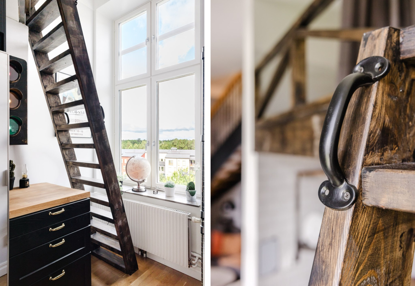 Stege till loft över kök Verandastigen 1