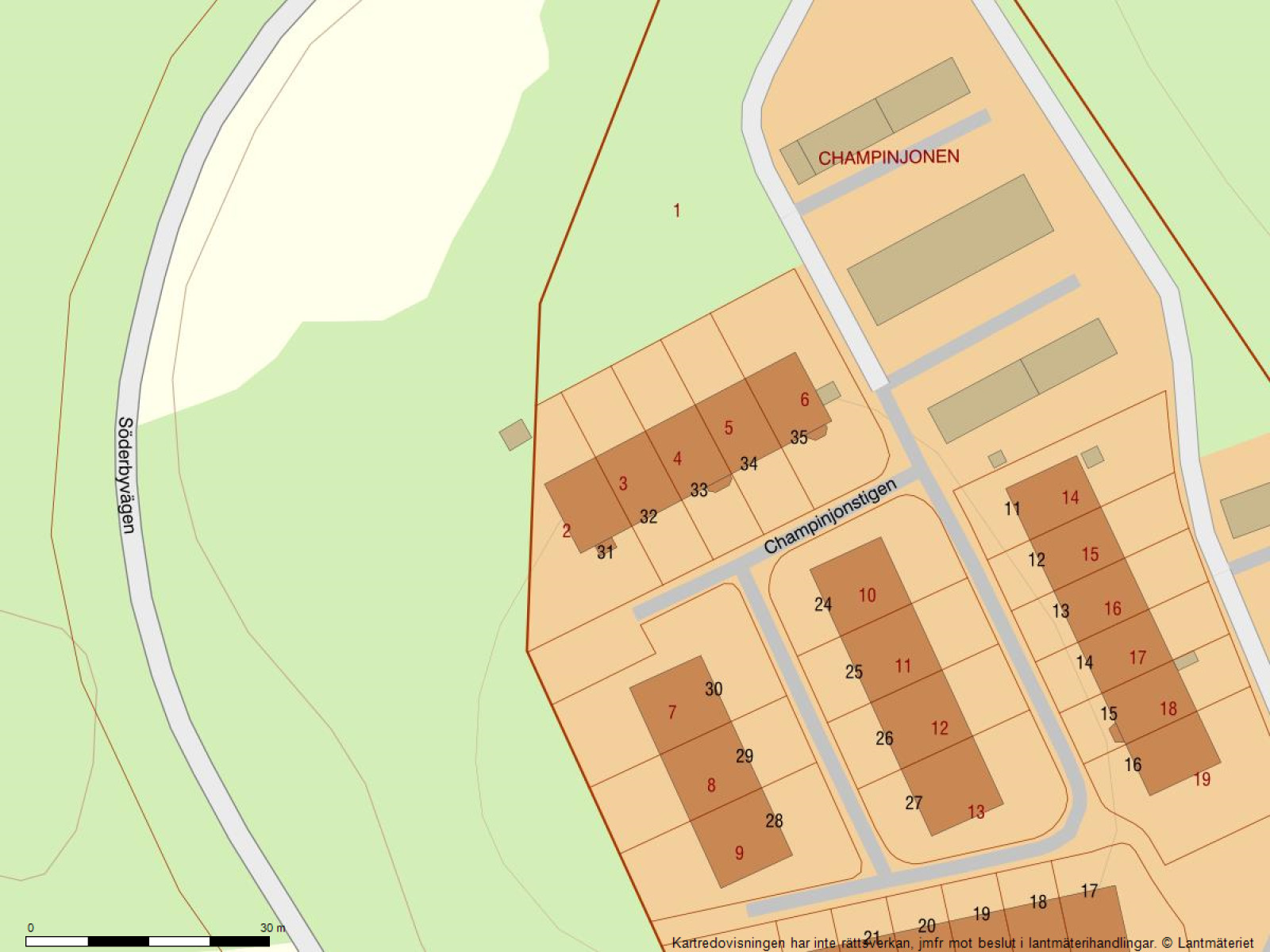 Fastighetskarta Champinjonstigen 32