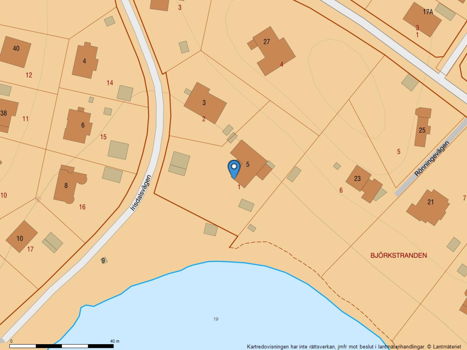 Fastighetskarta Irisdalsvägen 5