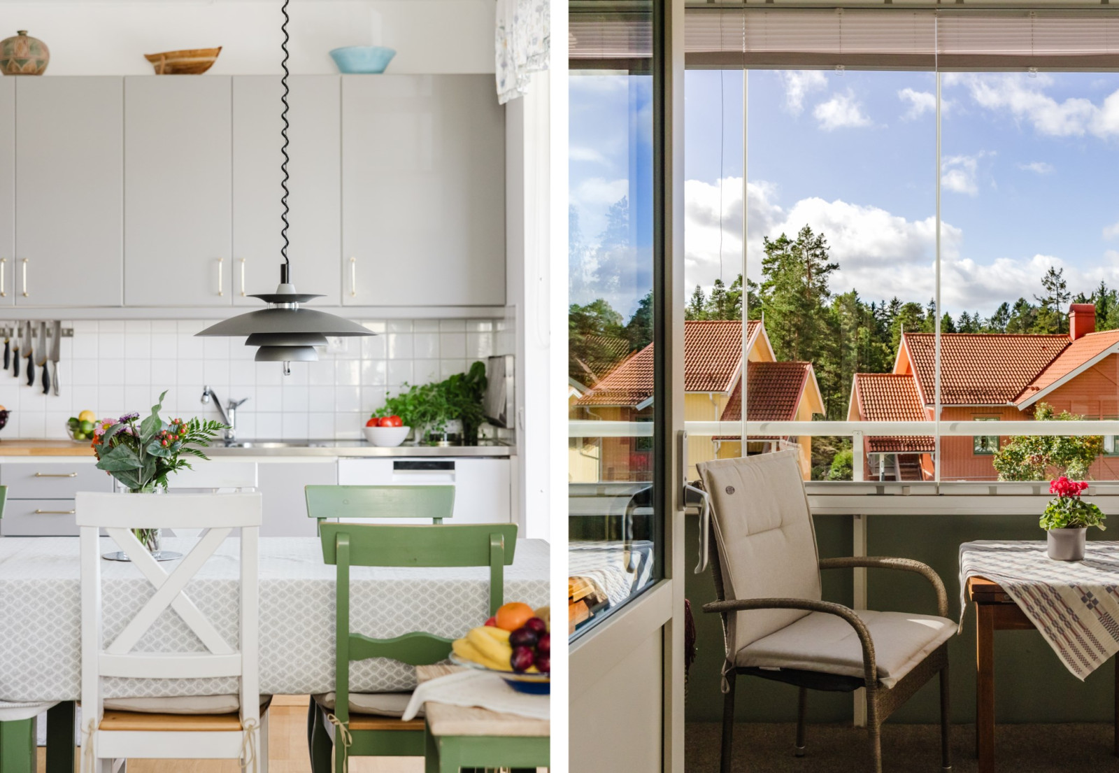 Kök och inglasad balkong Skogsrovägen 3