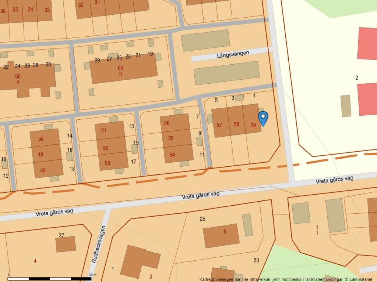 Fastighetskarta Långsvängen 1