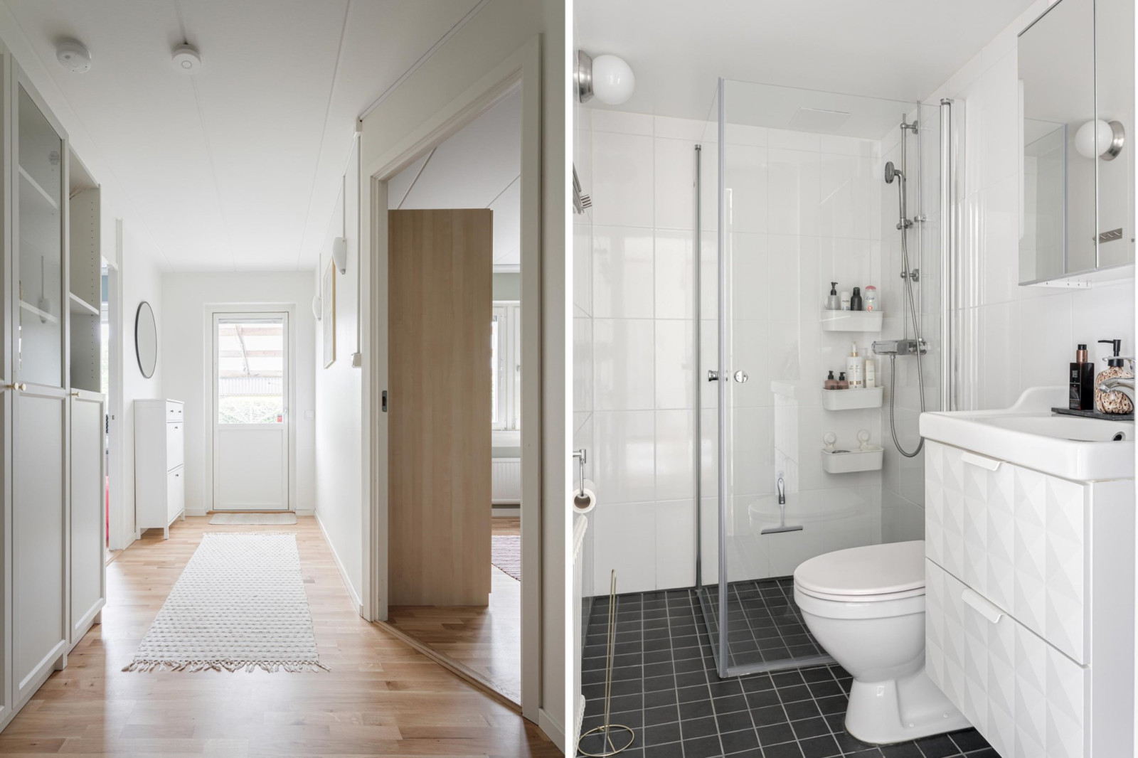 Innerhall nere och badrum Målarstigen 37