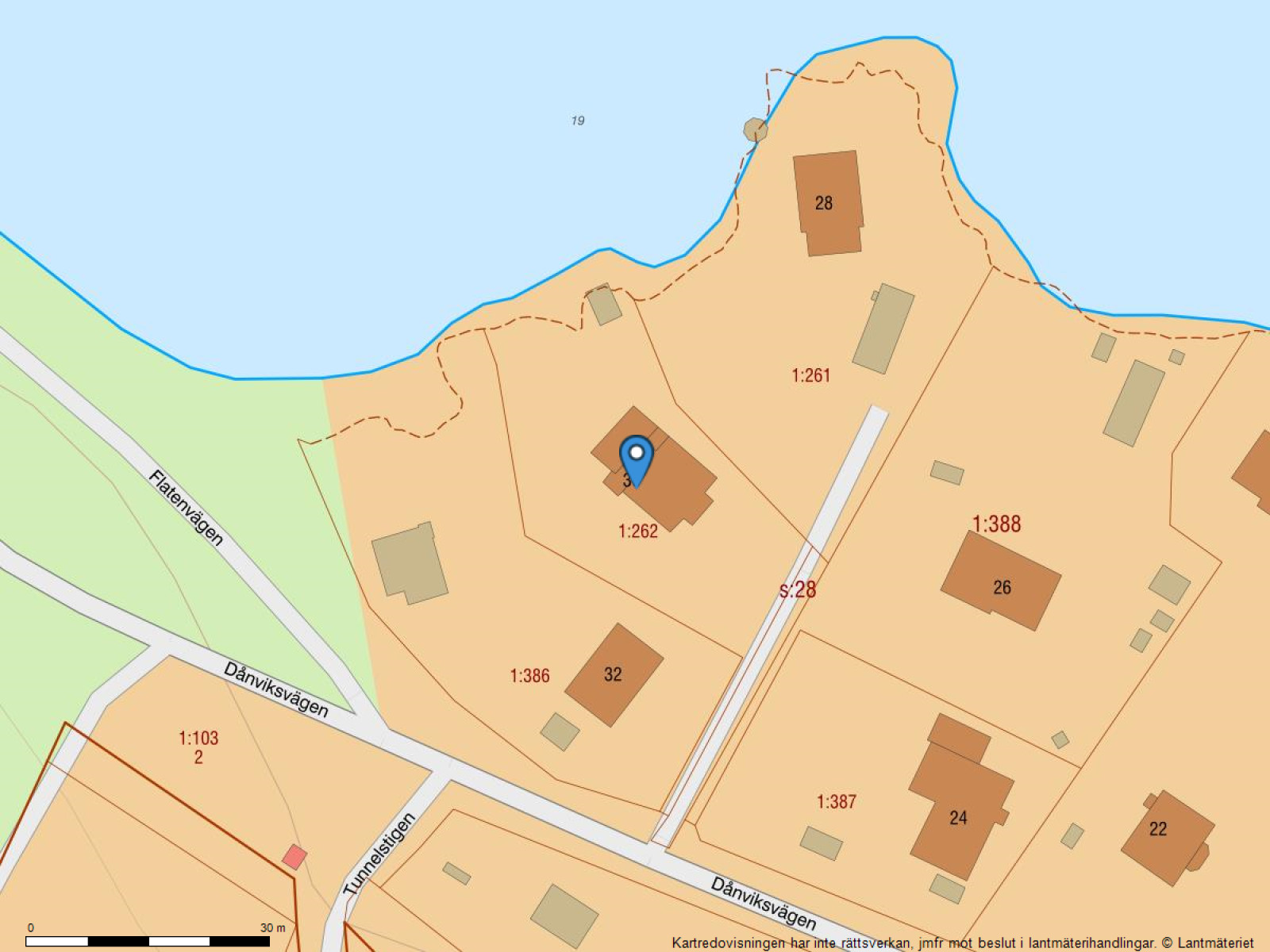 Fastighetskarta Dånviksvägen 30