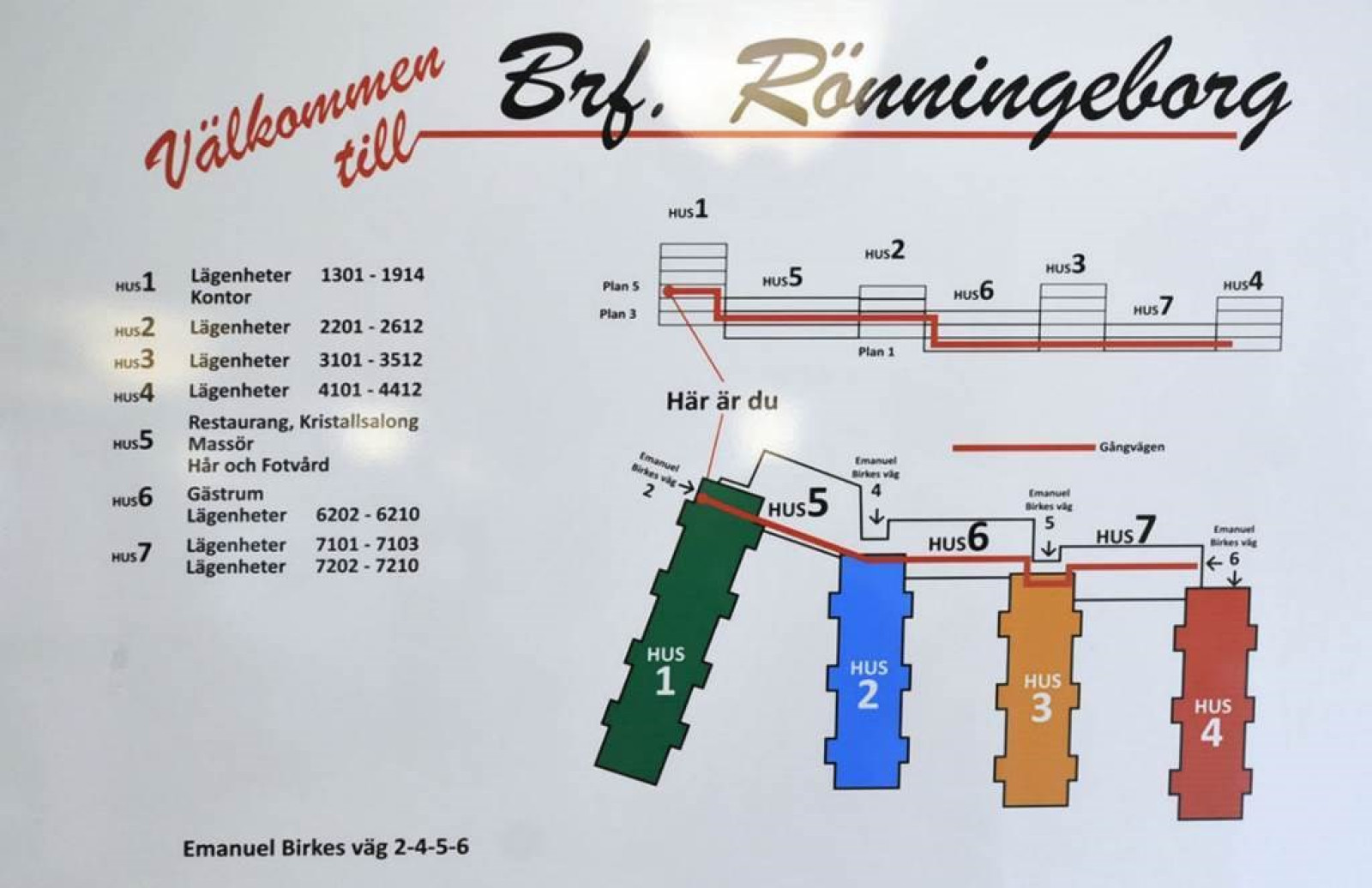 Lågupplöst Lågupplöst Lägenhetsskylt Emanuel Birkes väg 5