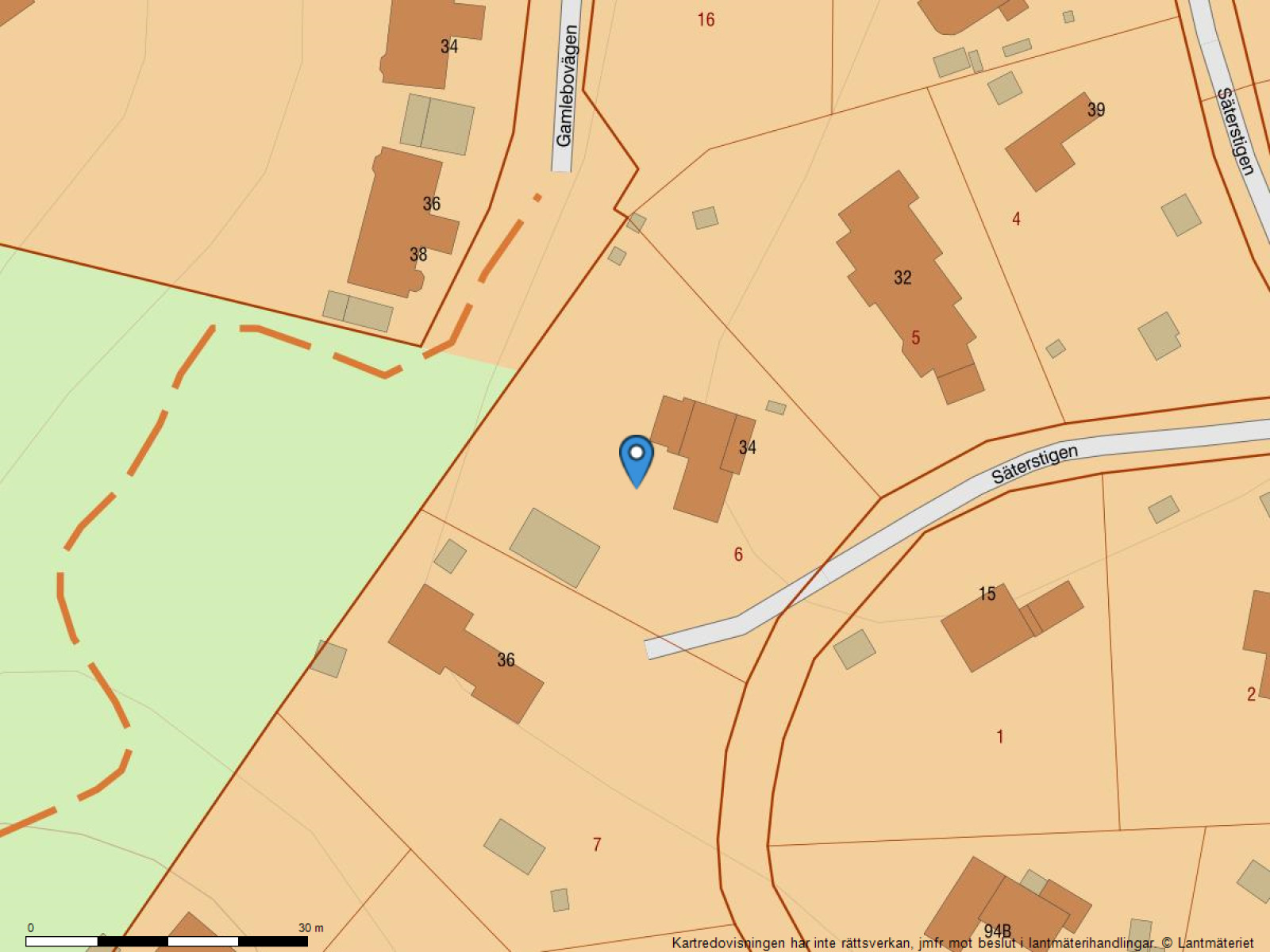 Fastighetskarta Säterstigen 34