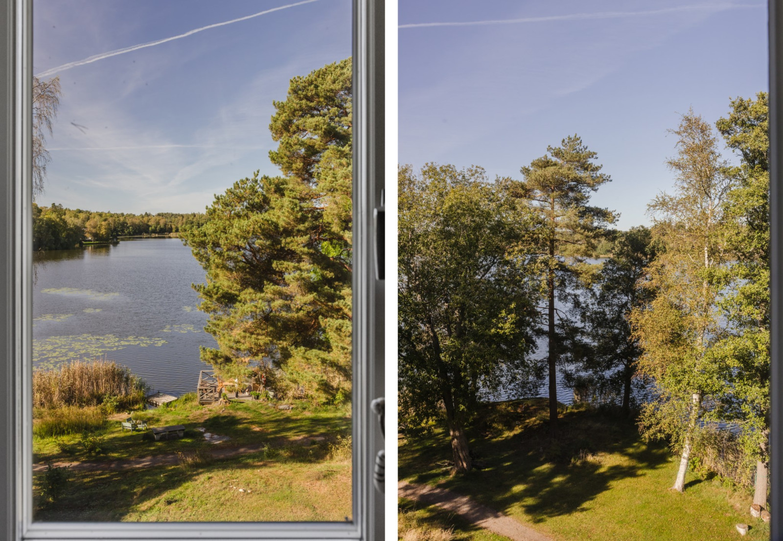 Utsikt från sovrum och vardagsrum Dånviksvägen 16B