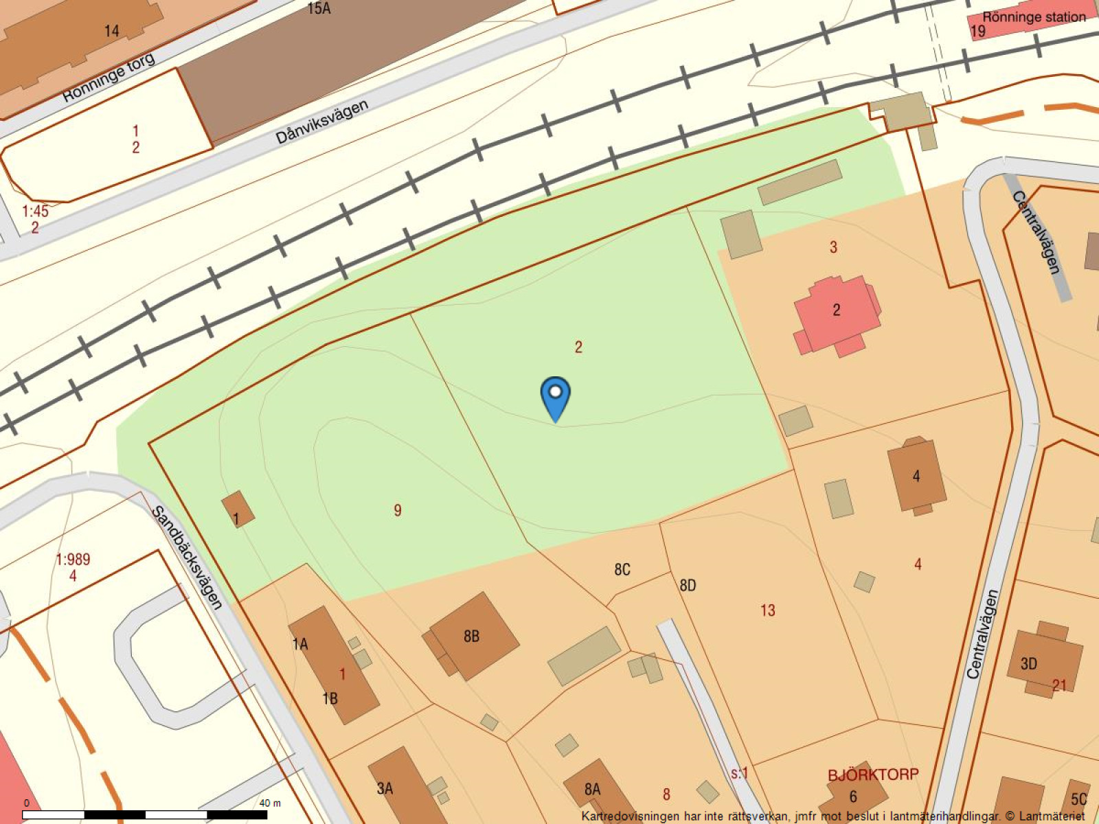 Fastighetskarta Centralvägen 8C